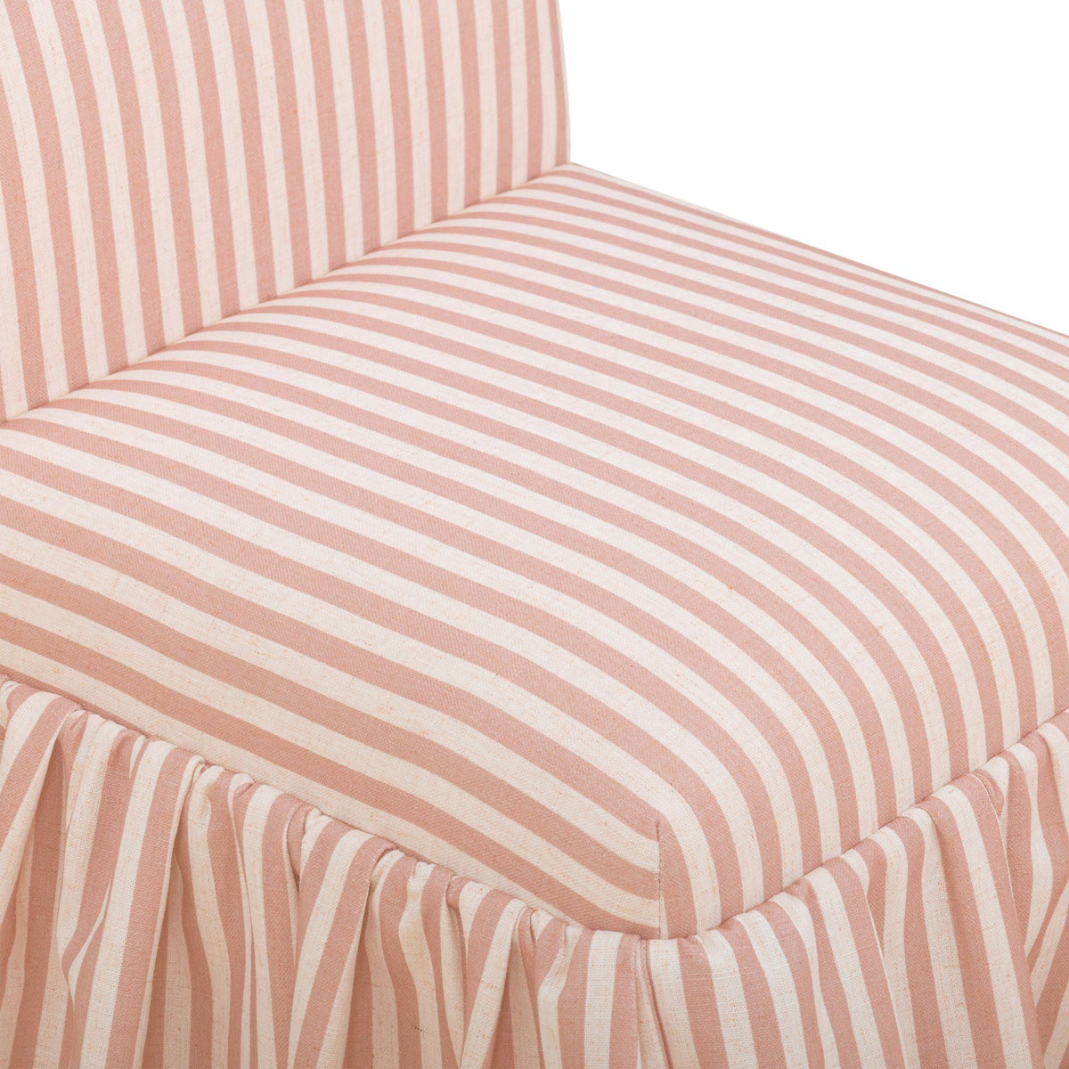Gertrude Striped Performance Linen Skirted Dining Chair - Pink - Image 4