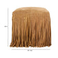 Daphne Square Suede Fringe Ottoman - Saddle Brown - Image 4