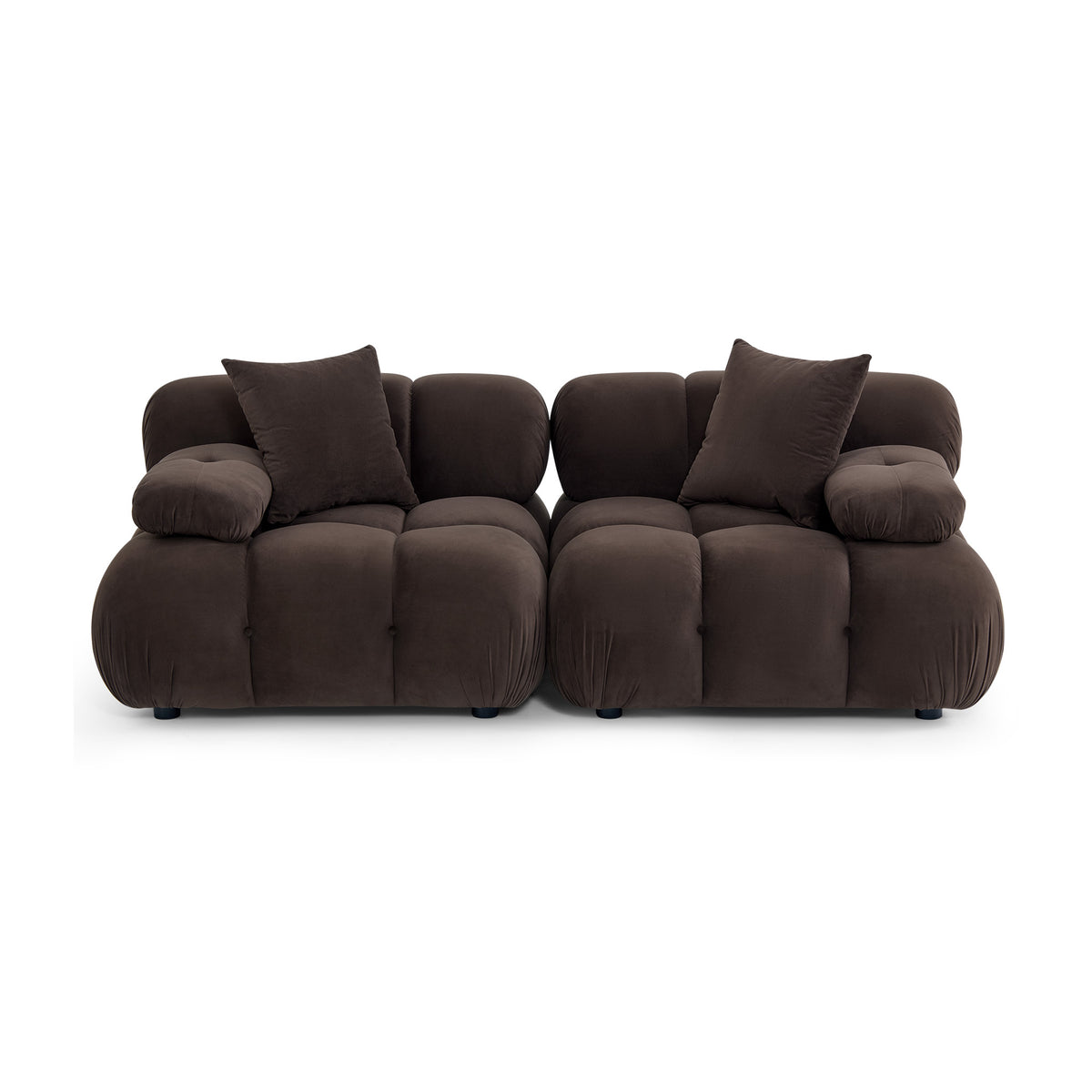 Calliope 79" Modular Loveseat - Dark Brown - Image 2
