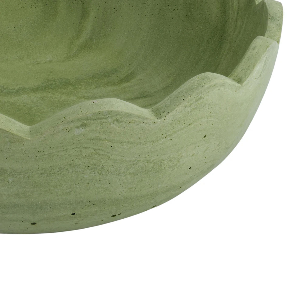 Holly Scalloped Resin Salad Bowl - Green - Image 3