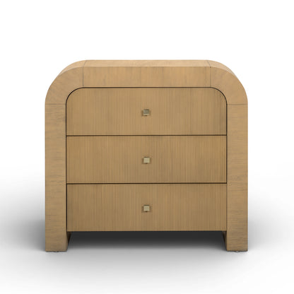 Hump 38" Arched 3-Drawer Bedside Chest - Natural - Image 1