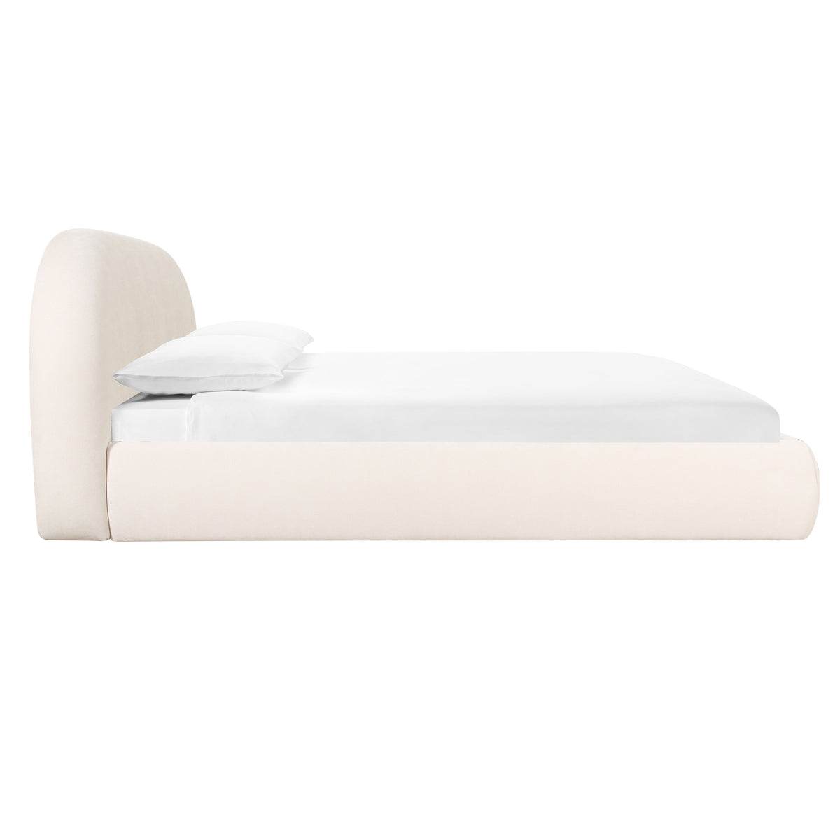 Bara Performance Velvet Bed - Cream / Queen - Image 4