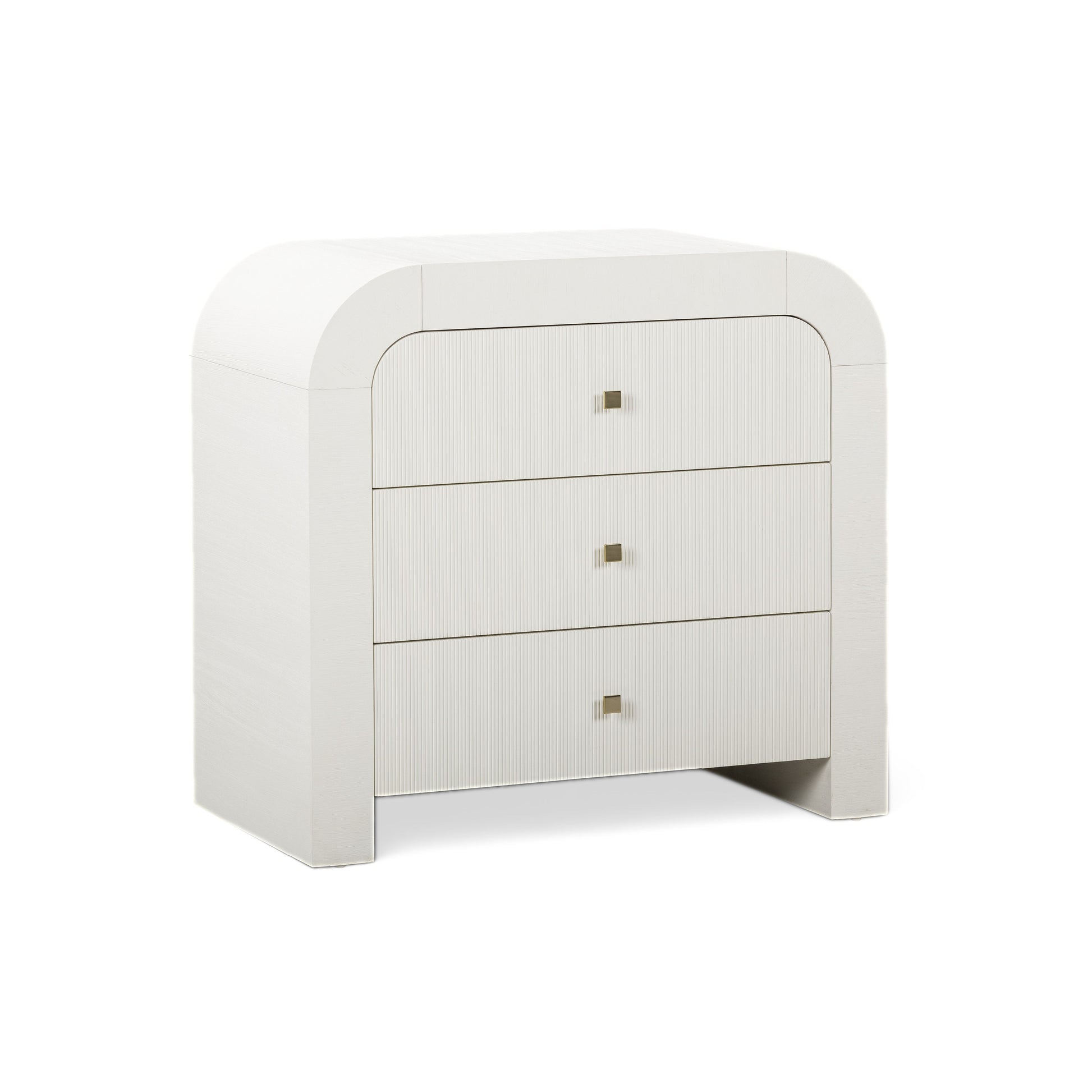 Hump 38" Arched 3-Drawer Bedside Chest - White - Image 2