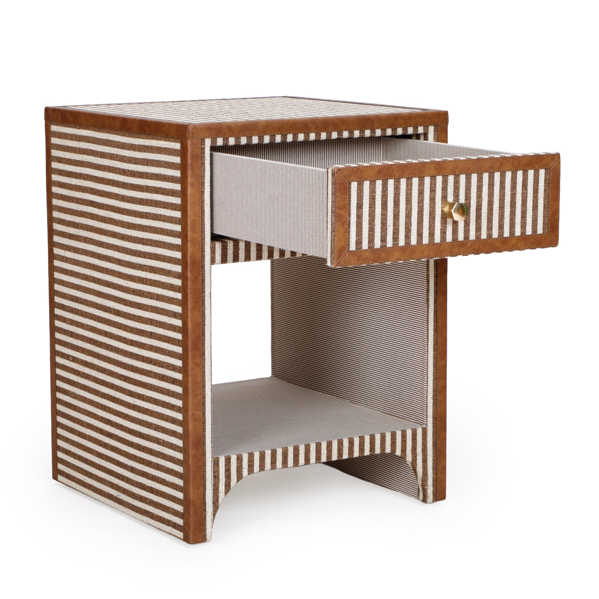 Kora 18" Cotton Jute 1-Drawer Contract-Grade Nightstand - Brown - Image 7