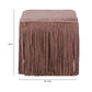 Daphne Square Suede Fringe Ottoman - Dusty Pink - Image 6