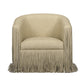 Shag Me Performance Vegan Leather Swivel Accent Chair - Tan - Image 3
