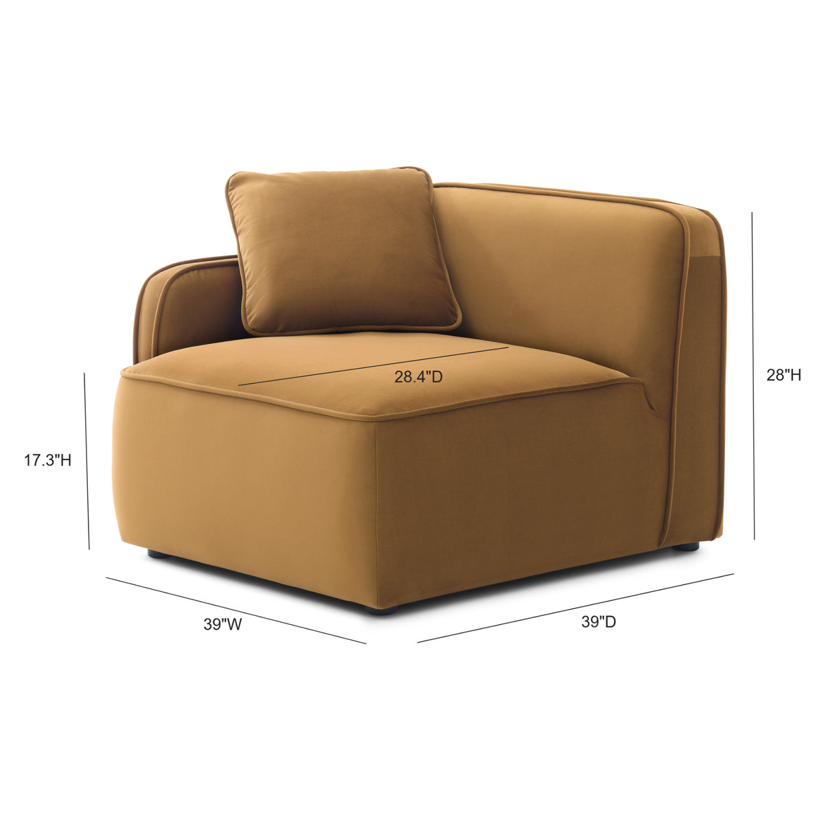 Travie Modular Corner Chair - Honey / LAF - Image 4