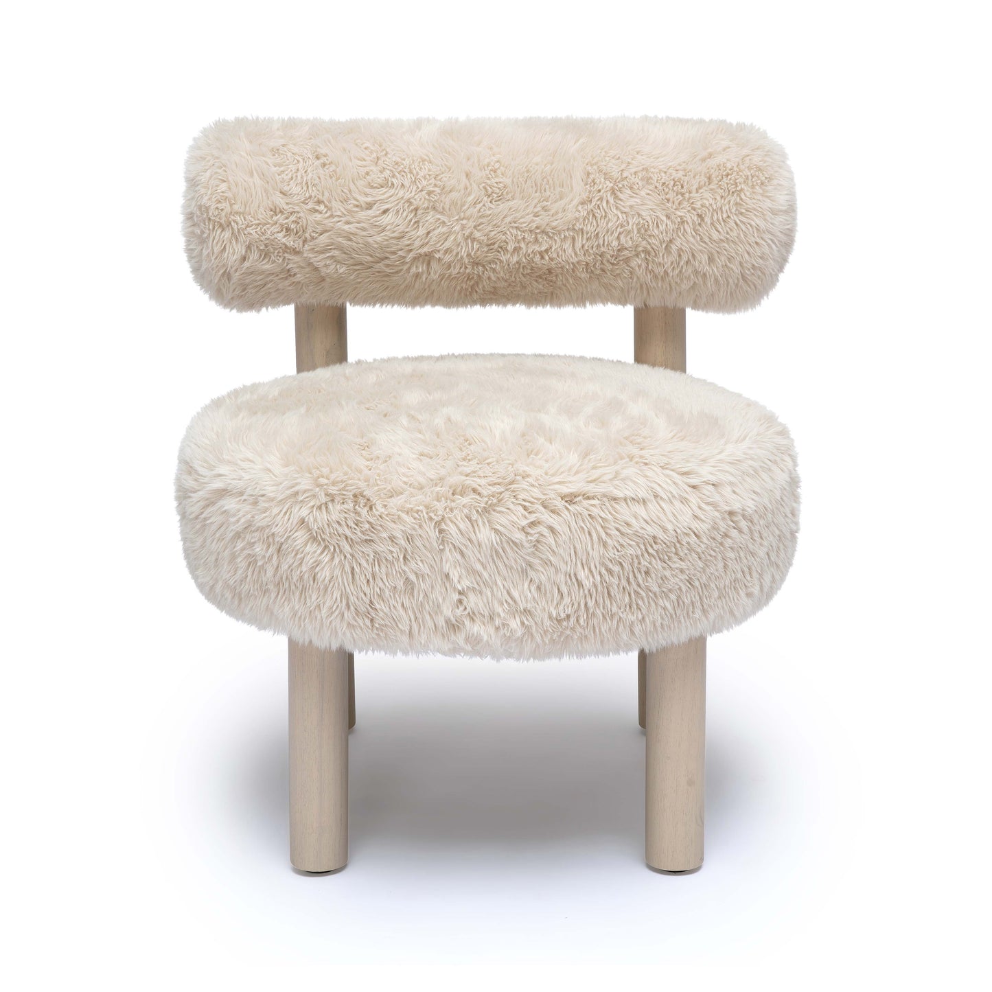 Carmel Contract-Grade Vegan Shearling Accent Chair - Natural - Image 3
