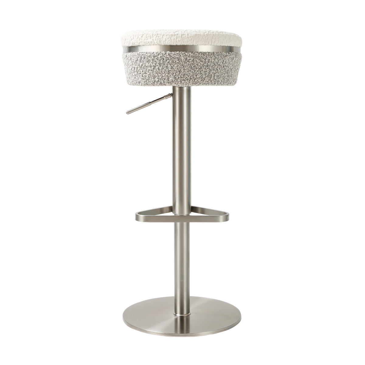 Astro Performance Vegan Leather Adjustable Stool - White/Grey - Image 3