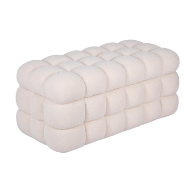 Anita 39" Faux Shearling Storage Bench With Reversible Tray Top - Image 1