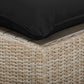 Cali Performance Fabric & Wicker Outdoor Ottoman - Black / Natural - Image 3