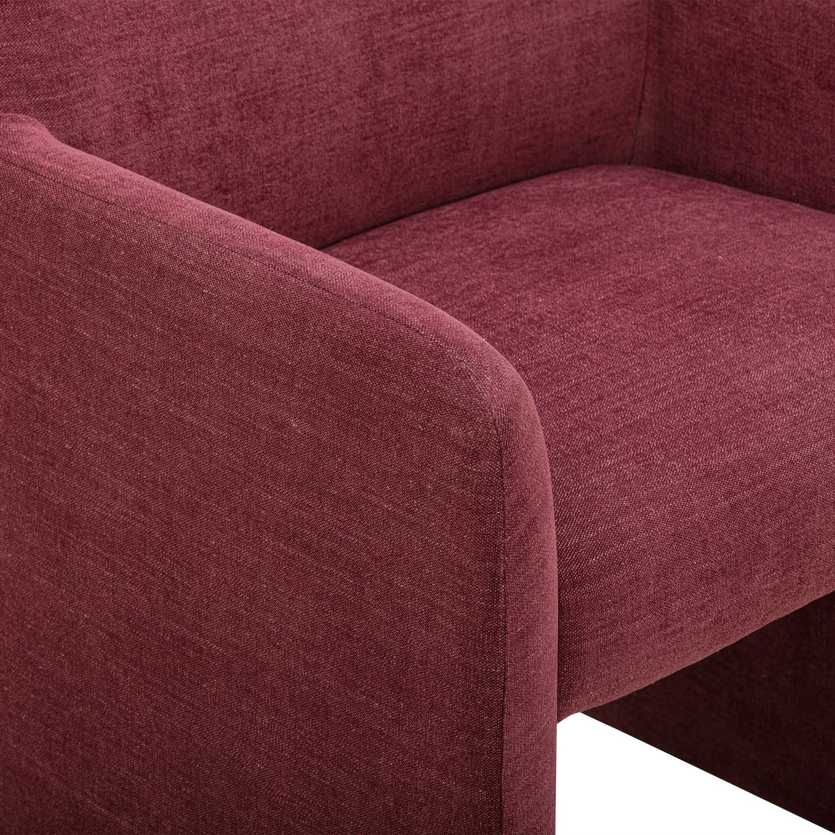 Crawley Performance Linen Chenille Dining Chair - Red Wine - Image 6