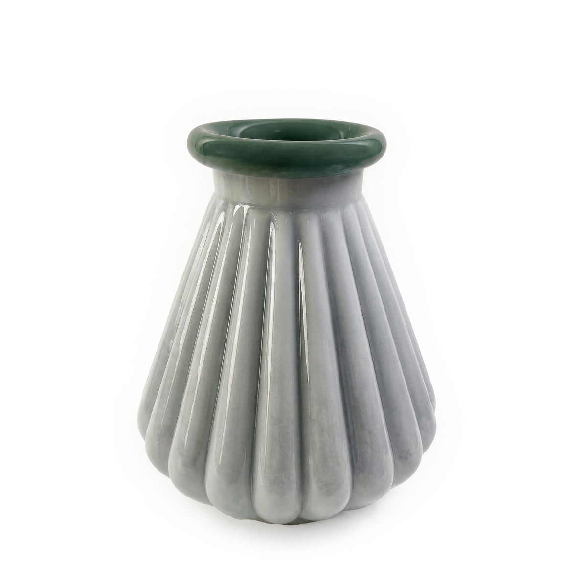 Shell Seafoam Green Glass Vase - Image 1