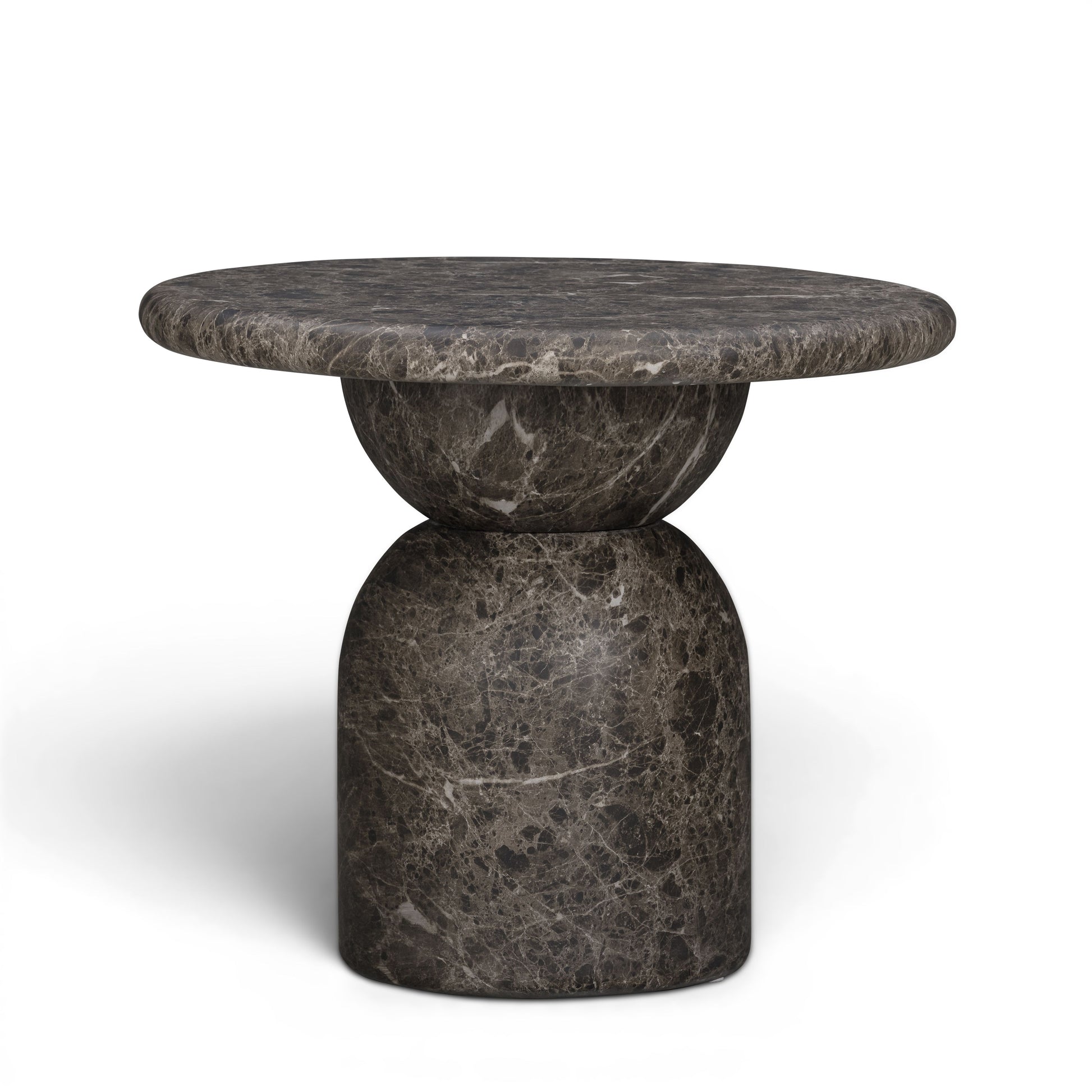 Cynthia Dark Emperador Faux Marble Indoor/Outdoor Side Table - Image 1