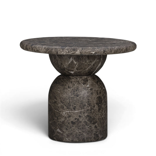 Cynthia Dark Emperador Faux Marble Indoor/Outdoor Side Table - Image 1