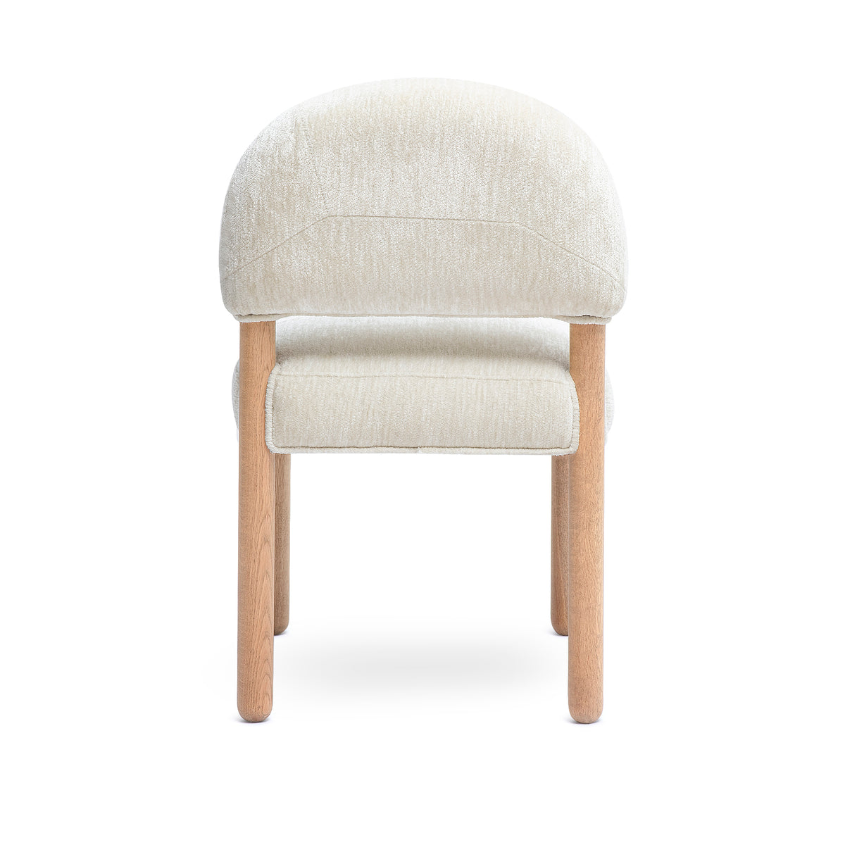 Bruno Thick Performance Chenille Arched Back Dining Chair - Cream - Image 5