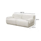 Zenith 80" Contract-Grade Upcycled Fabric Modular Loveseat - Cream - Image 10