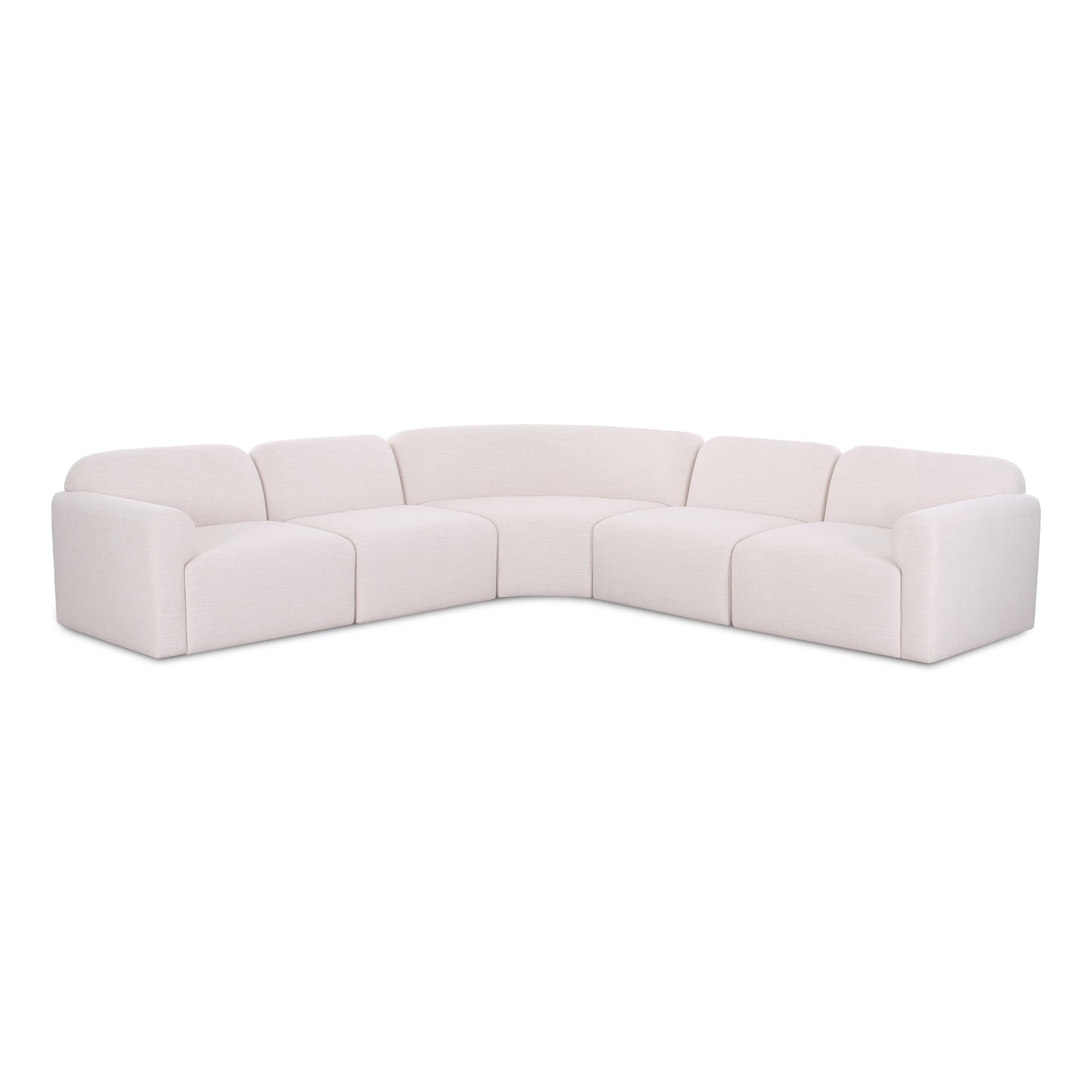 Gorge 5-Piece Modular Corner Sectional - Cream - Image 2