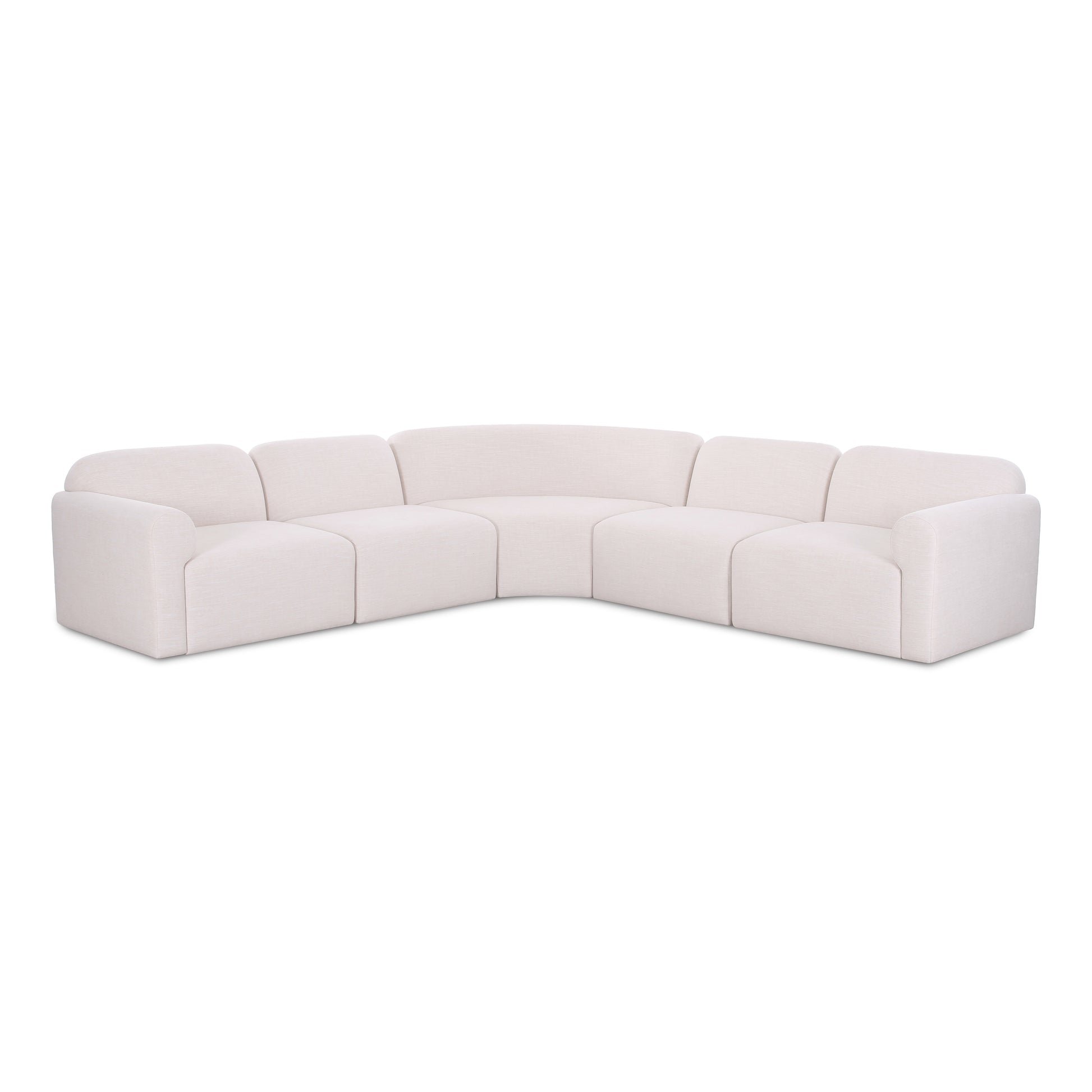 Gorge 5-Piece Modular Corner Sectional - Cream - Image 2