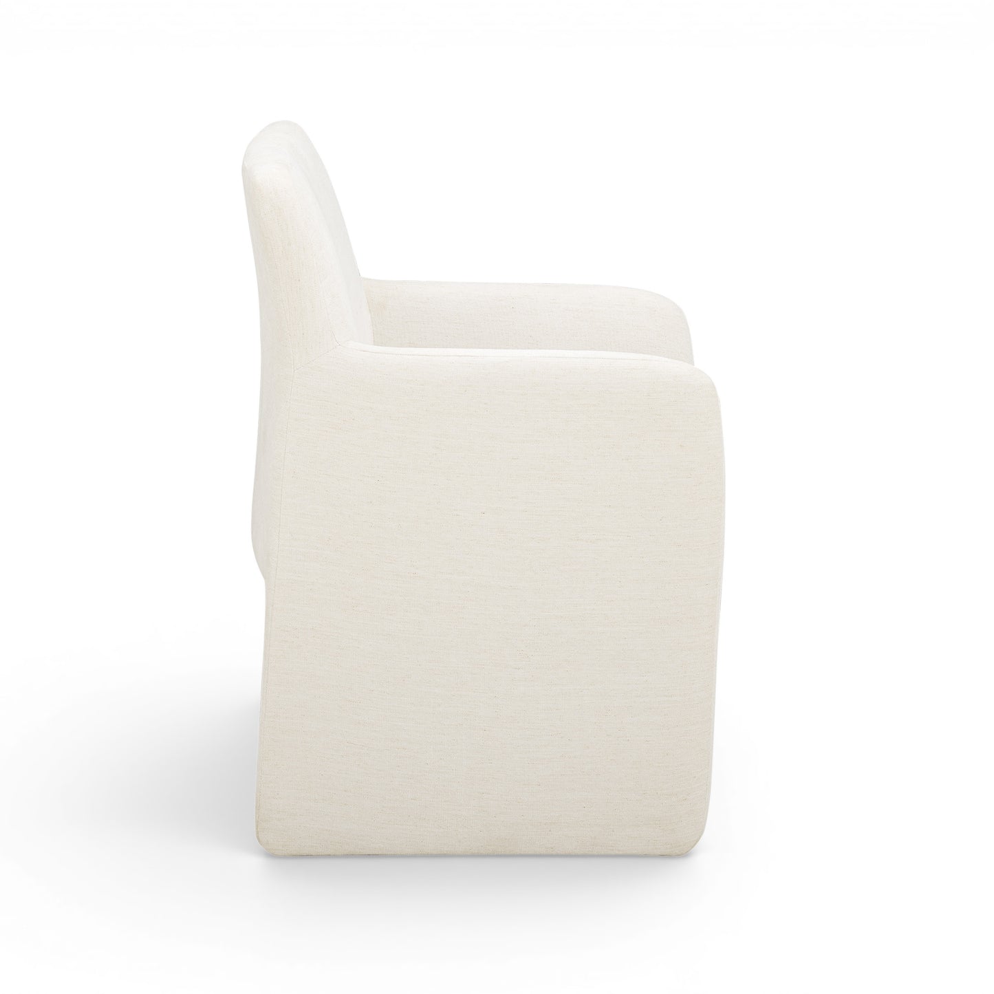 Crawley Performance Linen Chenille Dining Chair - Cotton White - Image 3