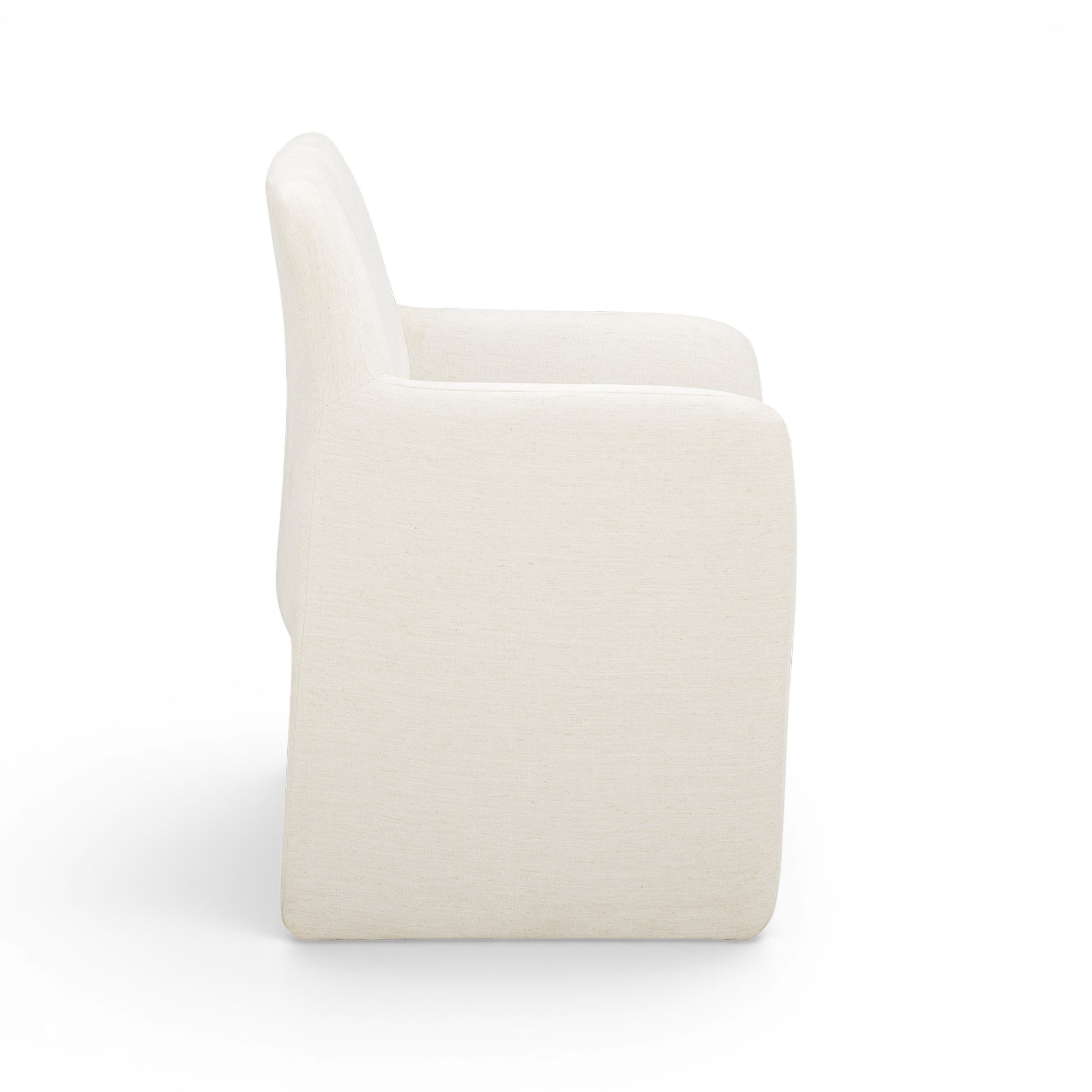 Crawley Performance Linen Chenille Dining Chair - Cotton White - Image 3