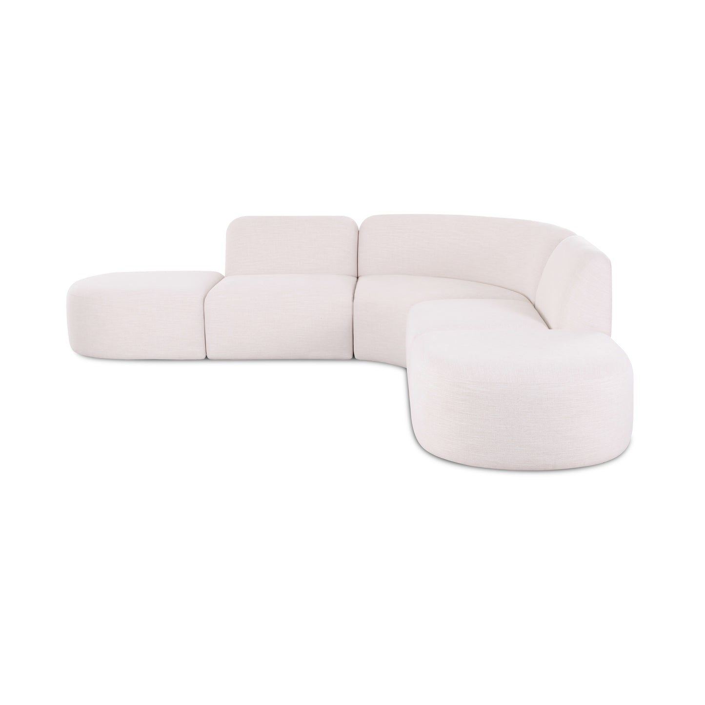 Gorge 5-Piece Modular Euro Sectional - Cream - Image 2