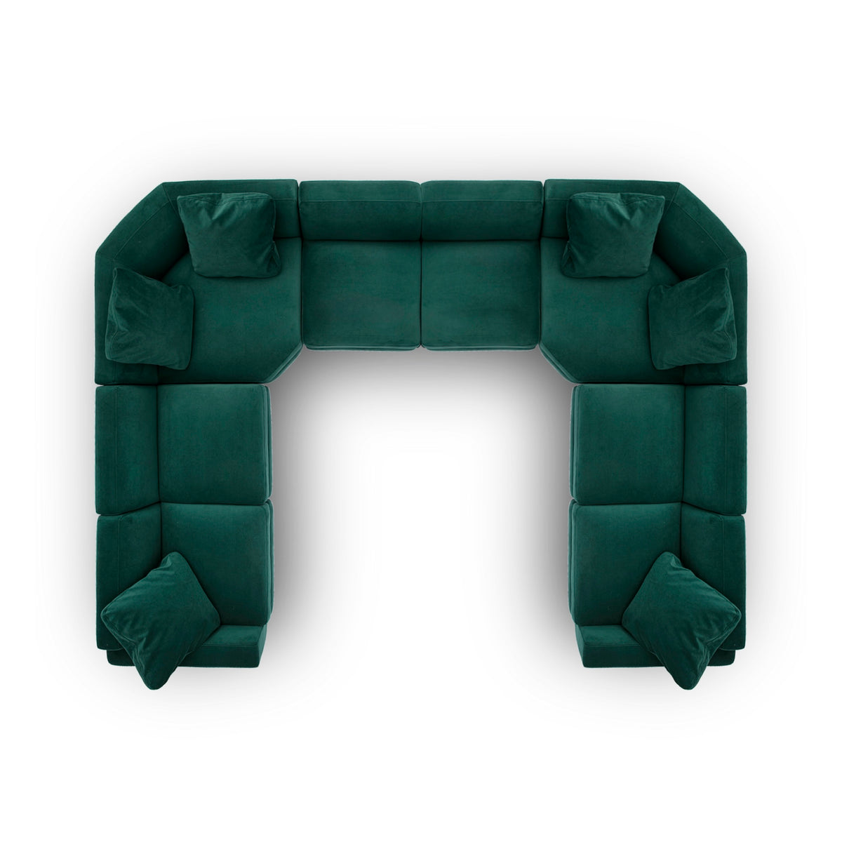 Perry 8-Piece Modular Large U-Sectional - Deep Green - Image 5