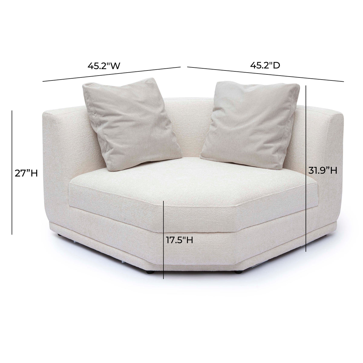 Perry Modular Corner Wedge - Cream - Image 7