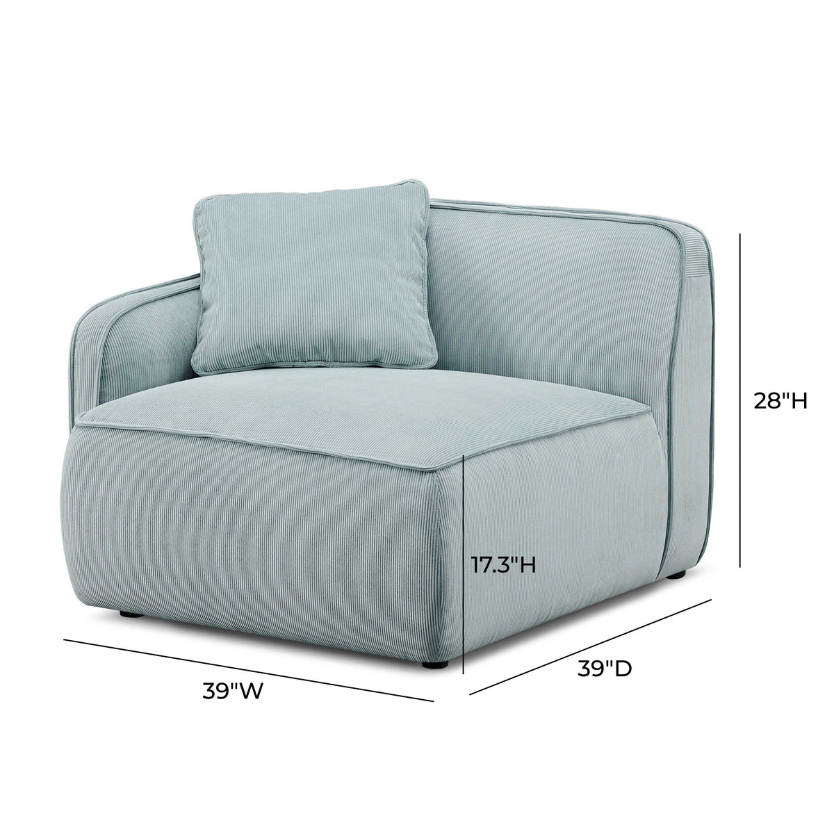 Travie Modular Corner Armchair - Sea Blue / LAF - Image 5