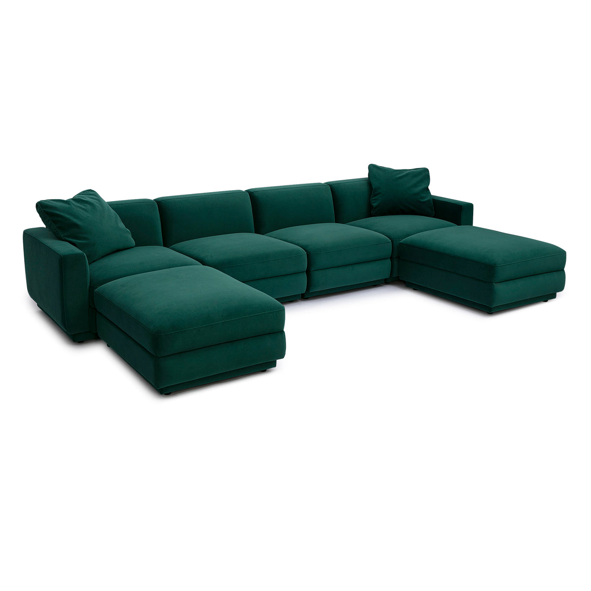 Perry 6-Piece Modular U-Sectional - Deep Green - Image 2