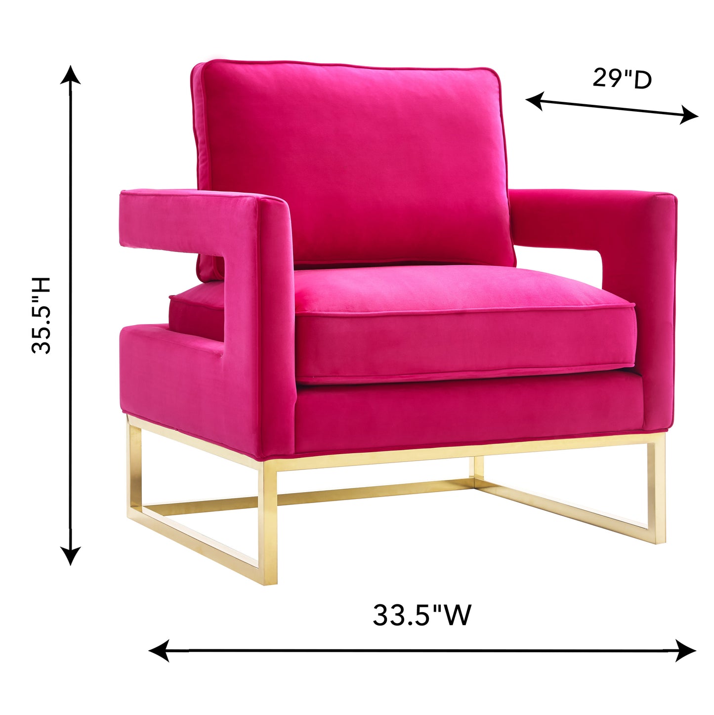 Avery Performance Velvet Accent Chair - Pink - Image 5