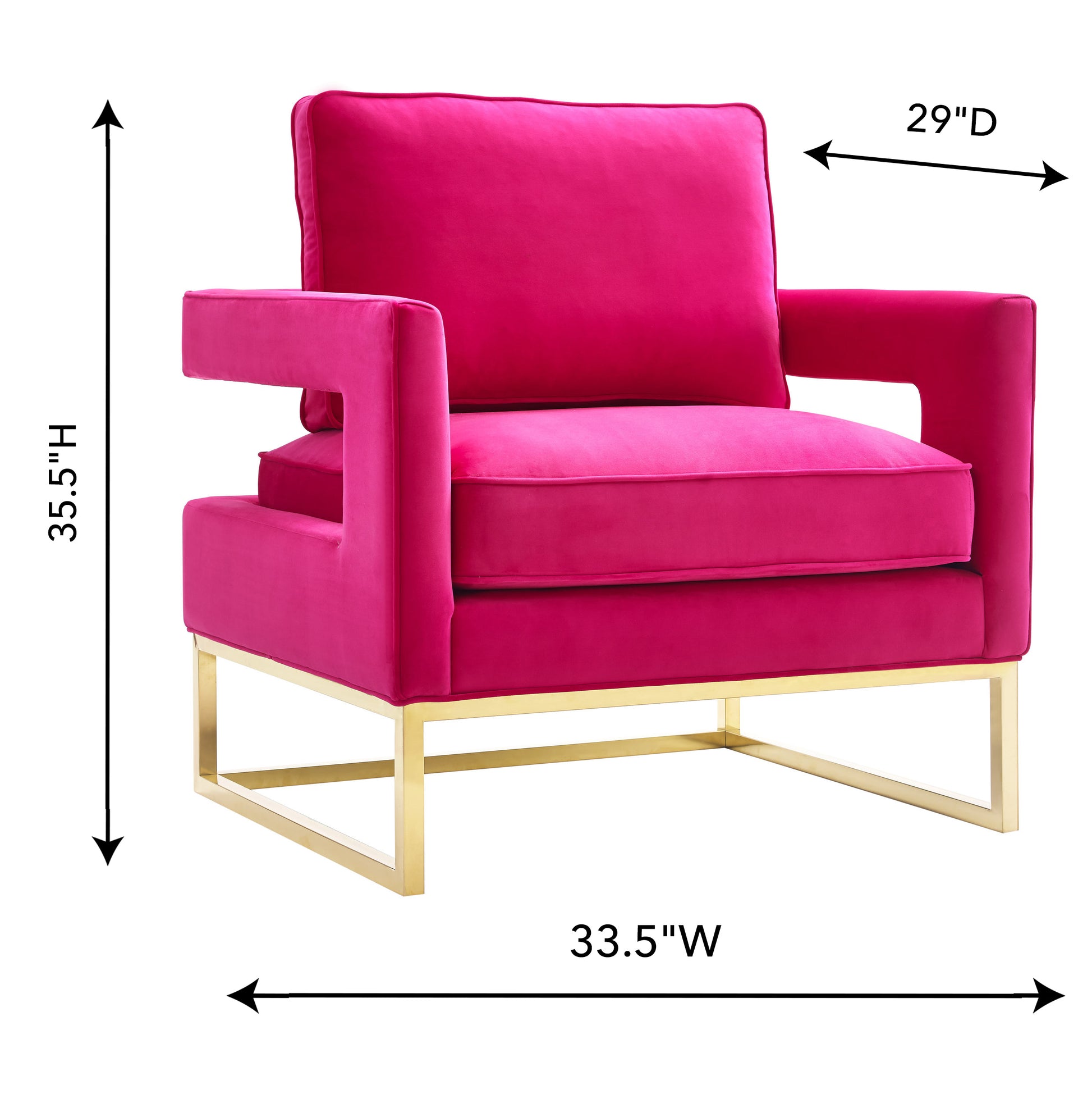 Avery Performance Velvet Accent Chair - Pink - Image 5