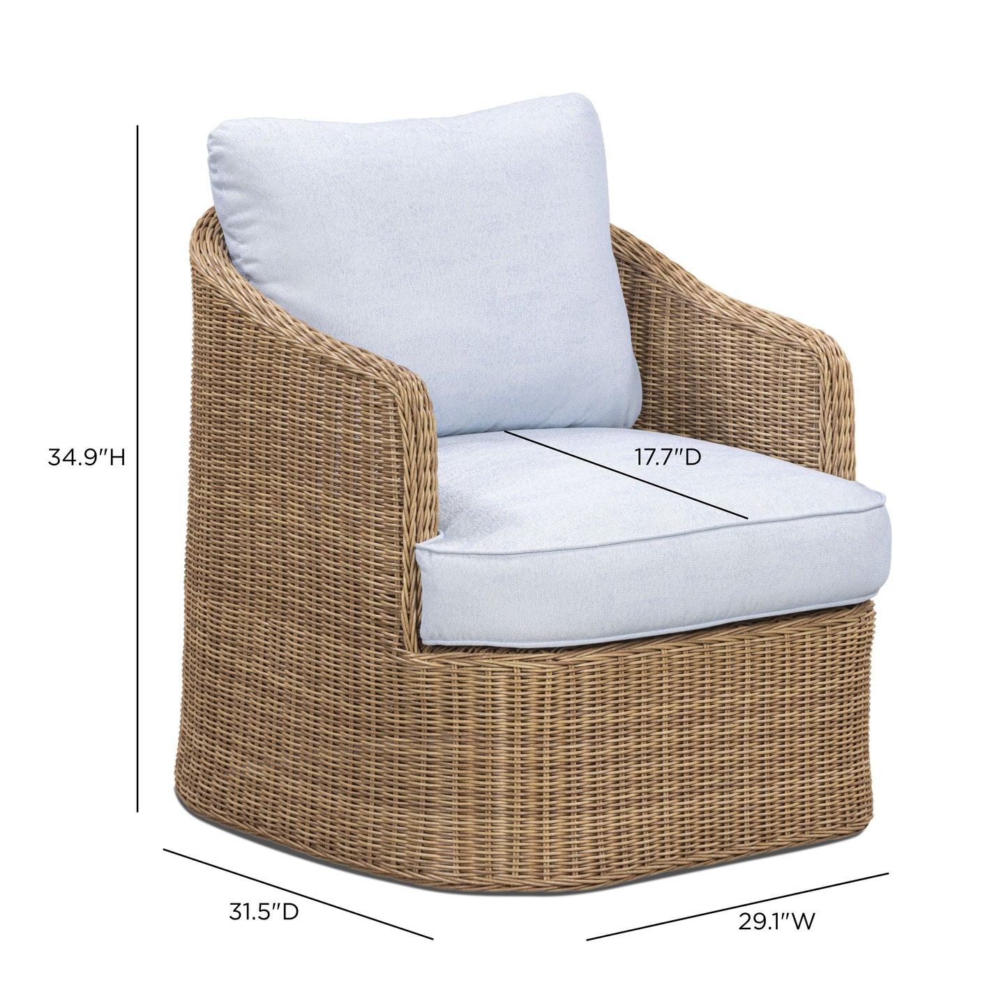 Axel Blue Boucle Outdoor Accent Chair - Image 6