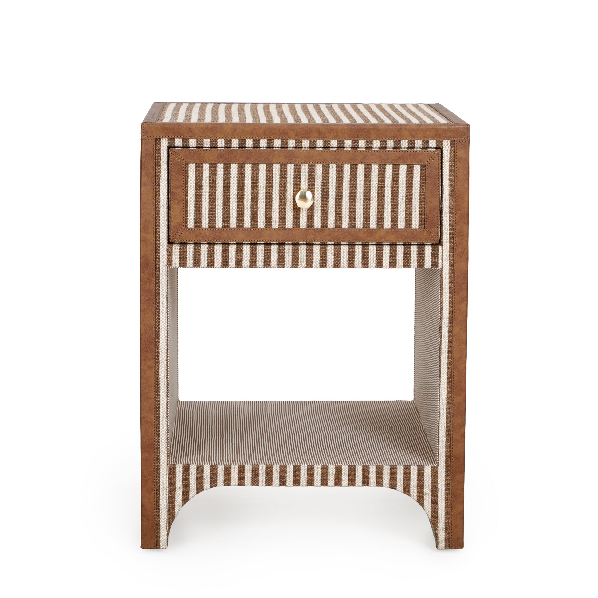 Kora 18" Cotton Jute 1-Drawer Contract-Grade Nightstand - Brown - Image 3