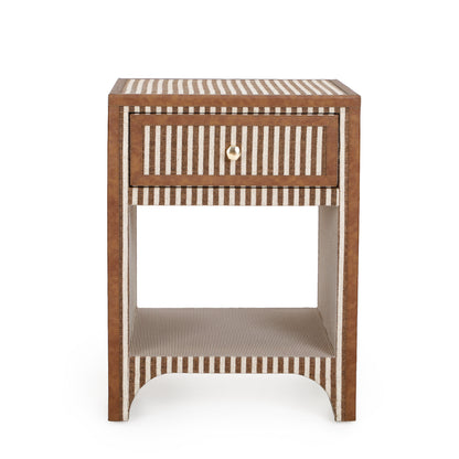 Kora 18" Cotton Jute 1-Drawer Contract-Grade Nightstand - Brown - Image 1