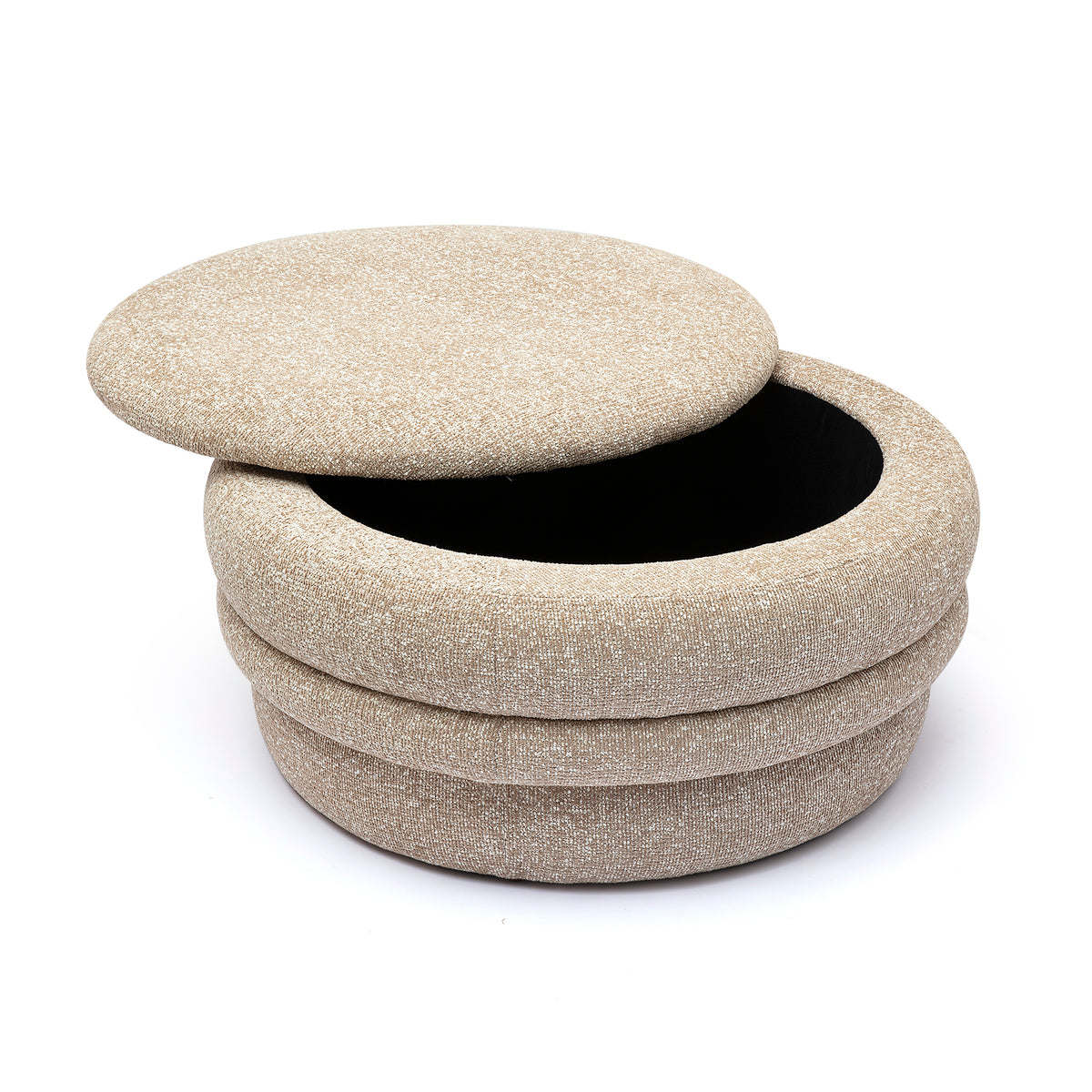 Brooklyn 37" Tan Basketweave Large Storage Ottoman - Image 3