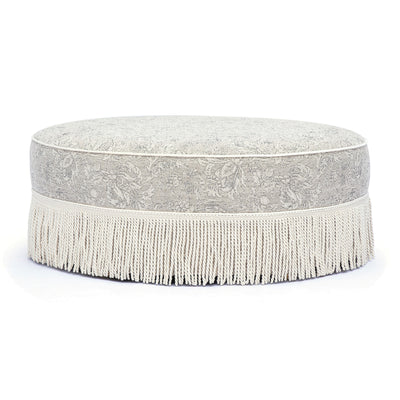 Tassy Tasseled Round Ottoman - Image 1