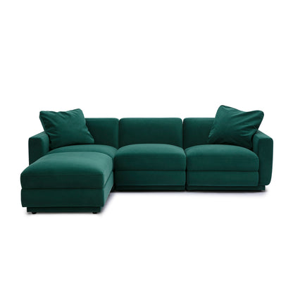 Perry 4-Piece Modular Sectional - Deep Green - Image 1