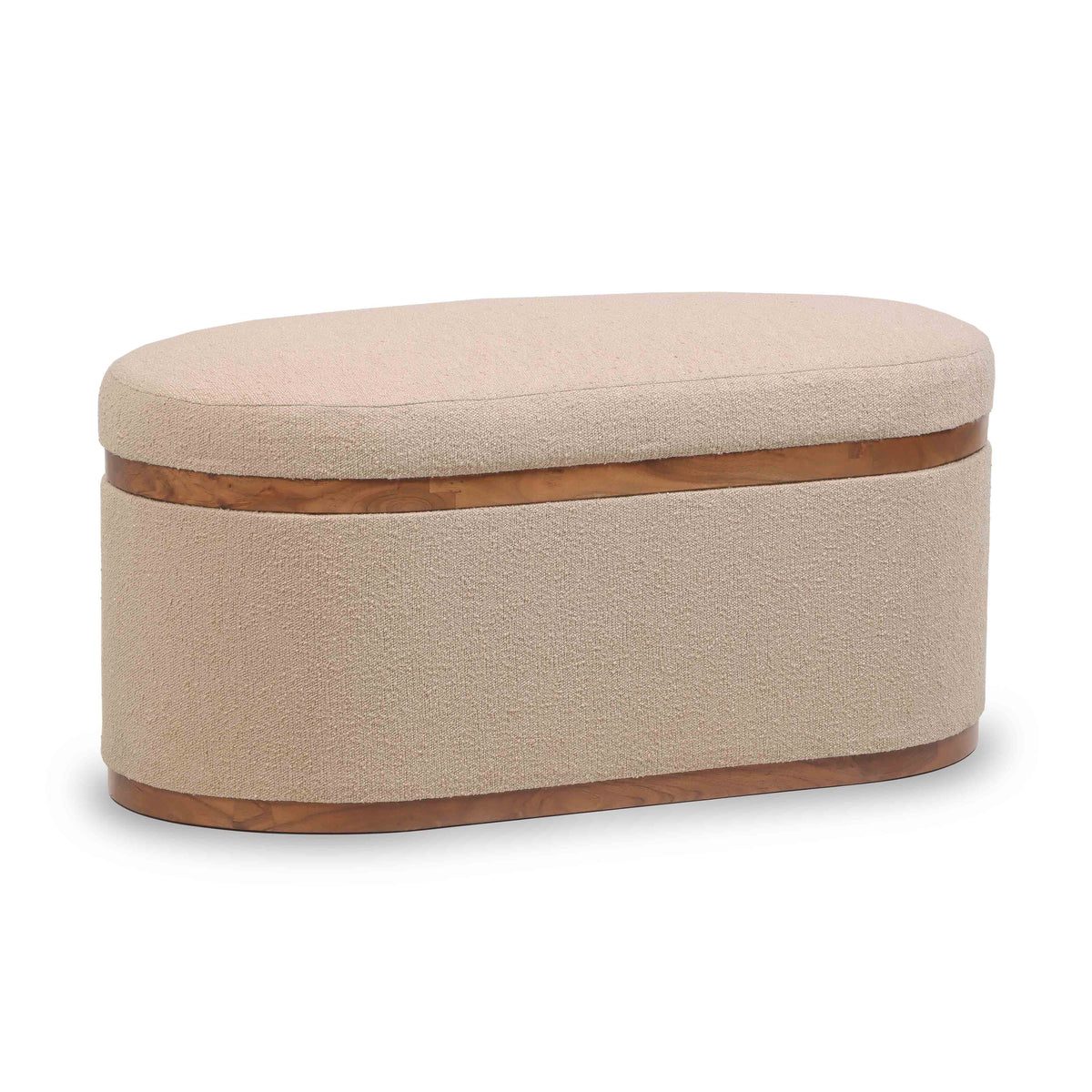 Olivier 41" Oval Storage Ottoman - Ivory - Image 1