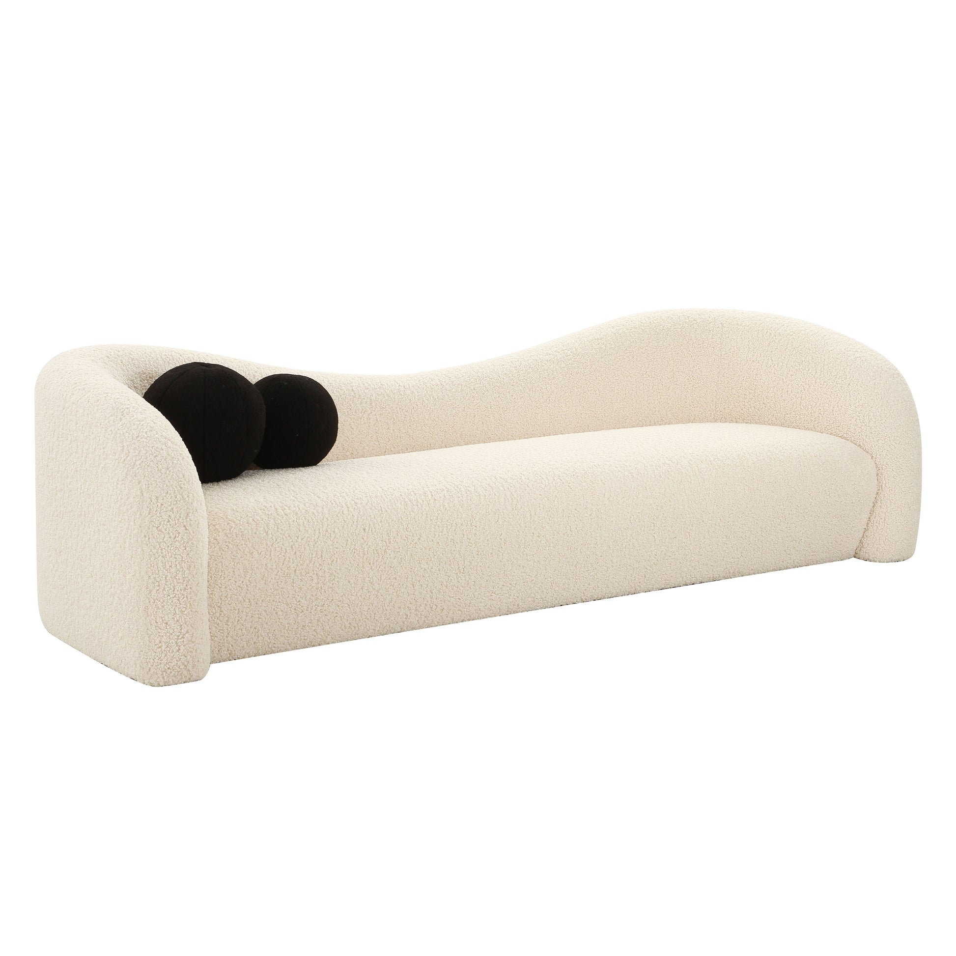 Leonie Faux Shearling Sofa (84"-103") - Beige / 103" - Image 3