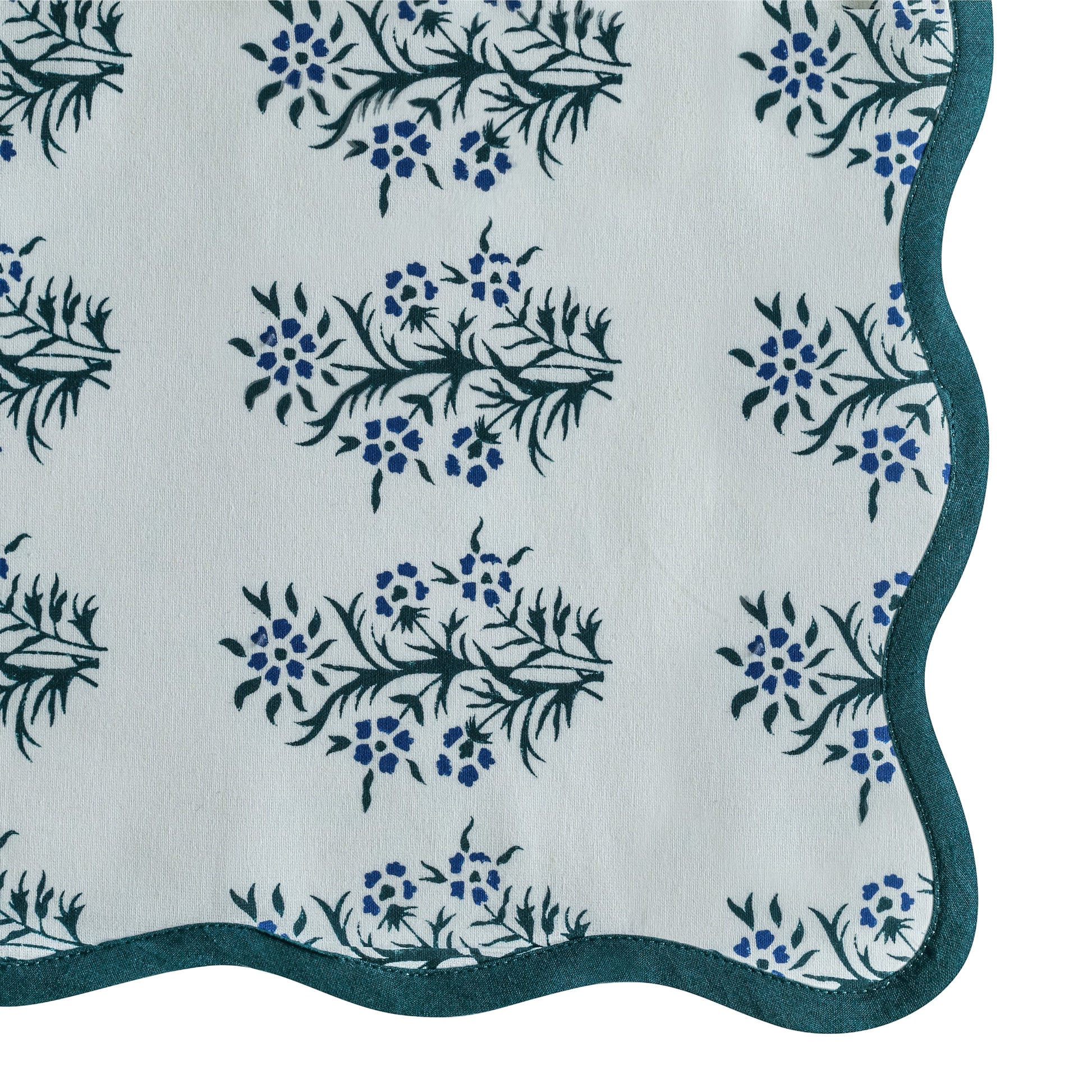 Crissy Cotton Canvas Printed Napkins - Set of 4 - Blue Cornflower - Image 4