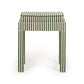 Kora Cotton Jute Contract-Grade Accent Stool - Green Stripes - Image 3