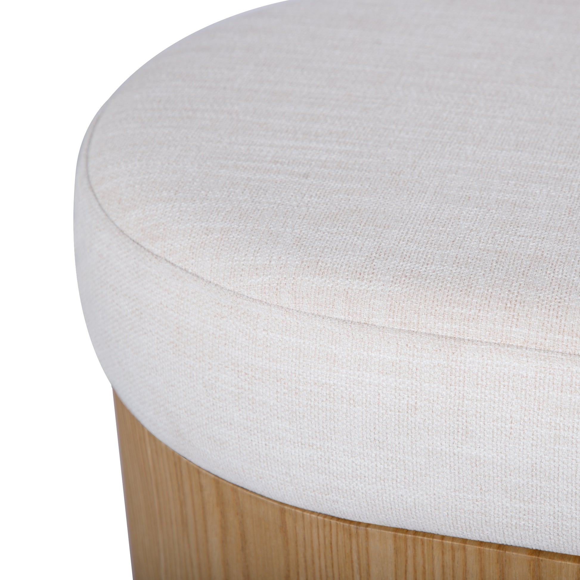 Poppi 49" Cream Performance Fabric Storage Bench - Image 6