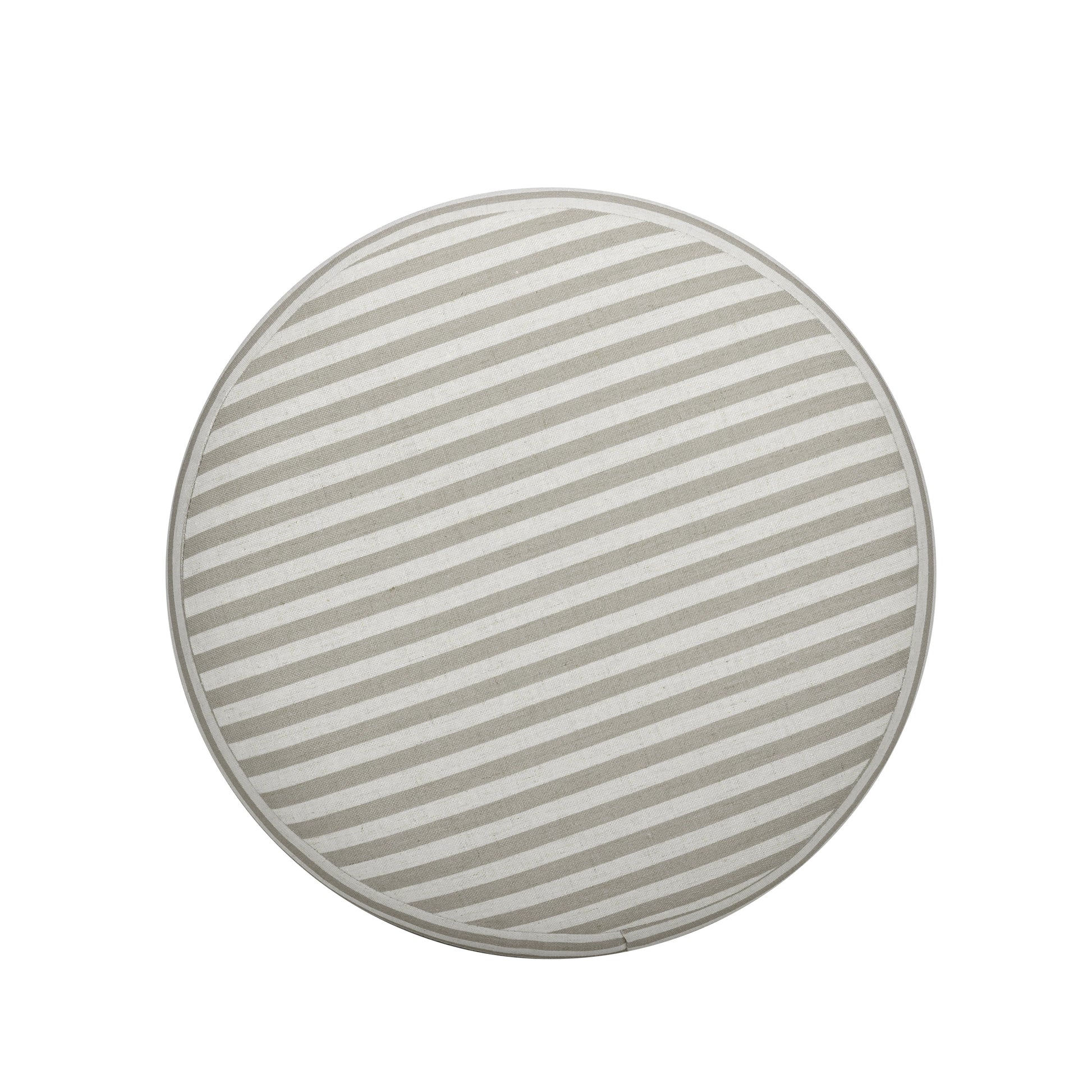 Masha Linen Accent Stool - Khaki Stripes - Image 6