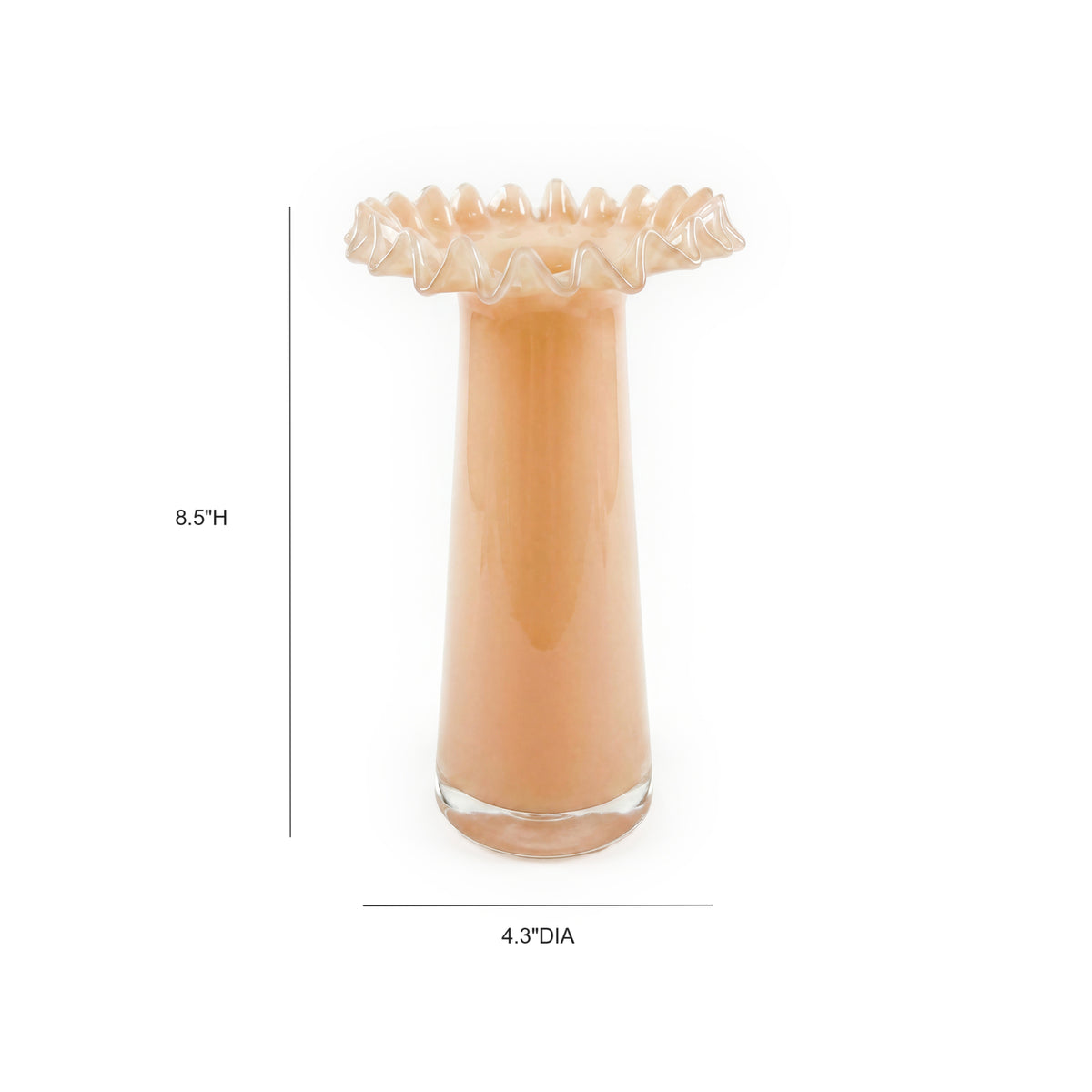 Ruff Peach Glass Vase - Image 3