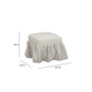 Gertrude Performance Linen Skirted Ottoman - Khaki - Image 6