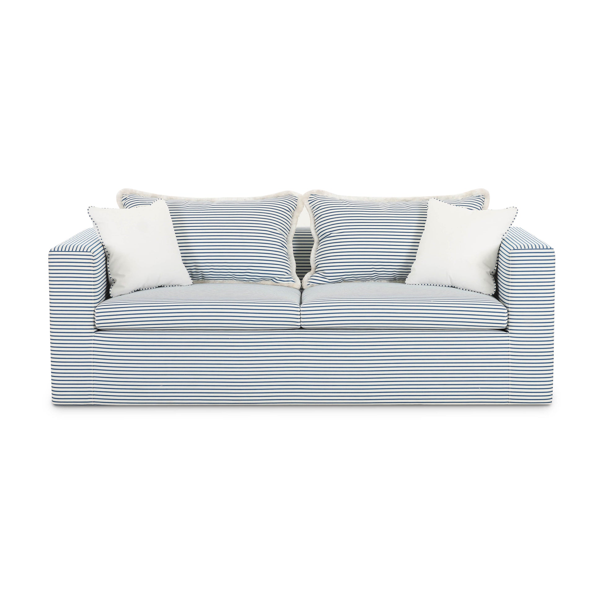 Salty 85" Indoor/Outdoor Sofa - Blue Stripes - Image 1