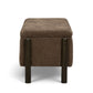Abby 52" Nubby Fabric Storage Bench - Brown - Image 6