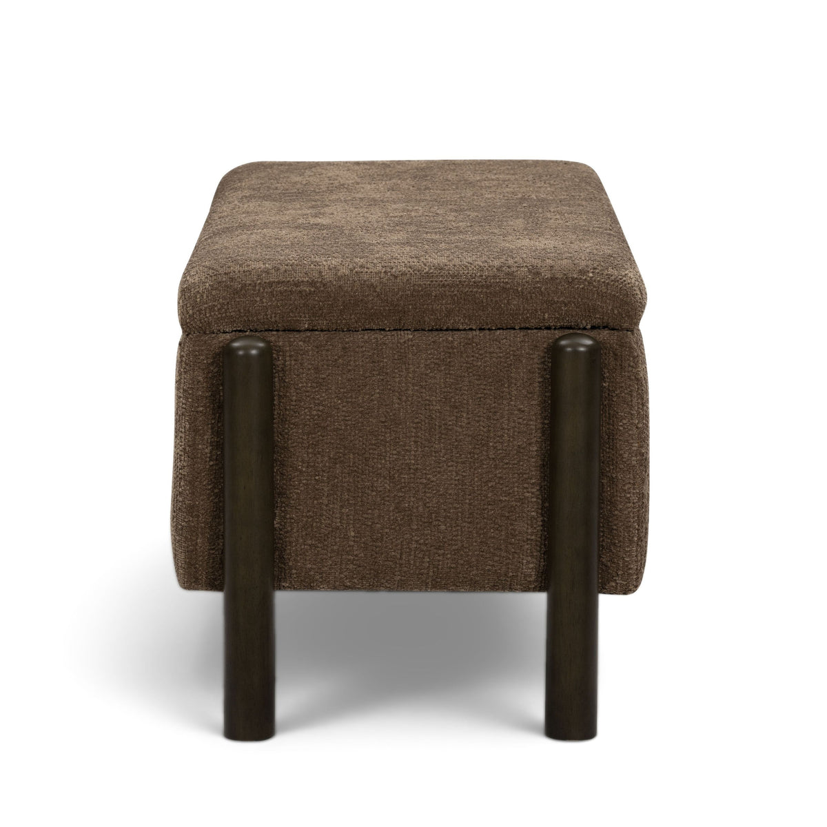 Abby 52" Nubby Fabric Storage Bench - Brown - Image 6
