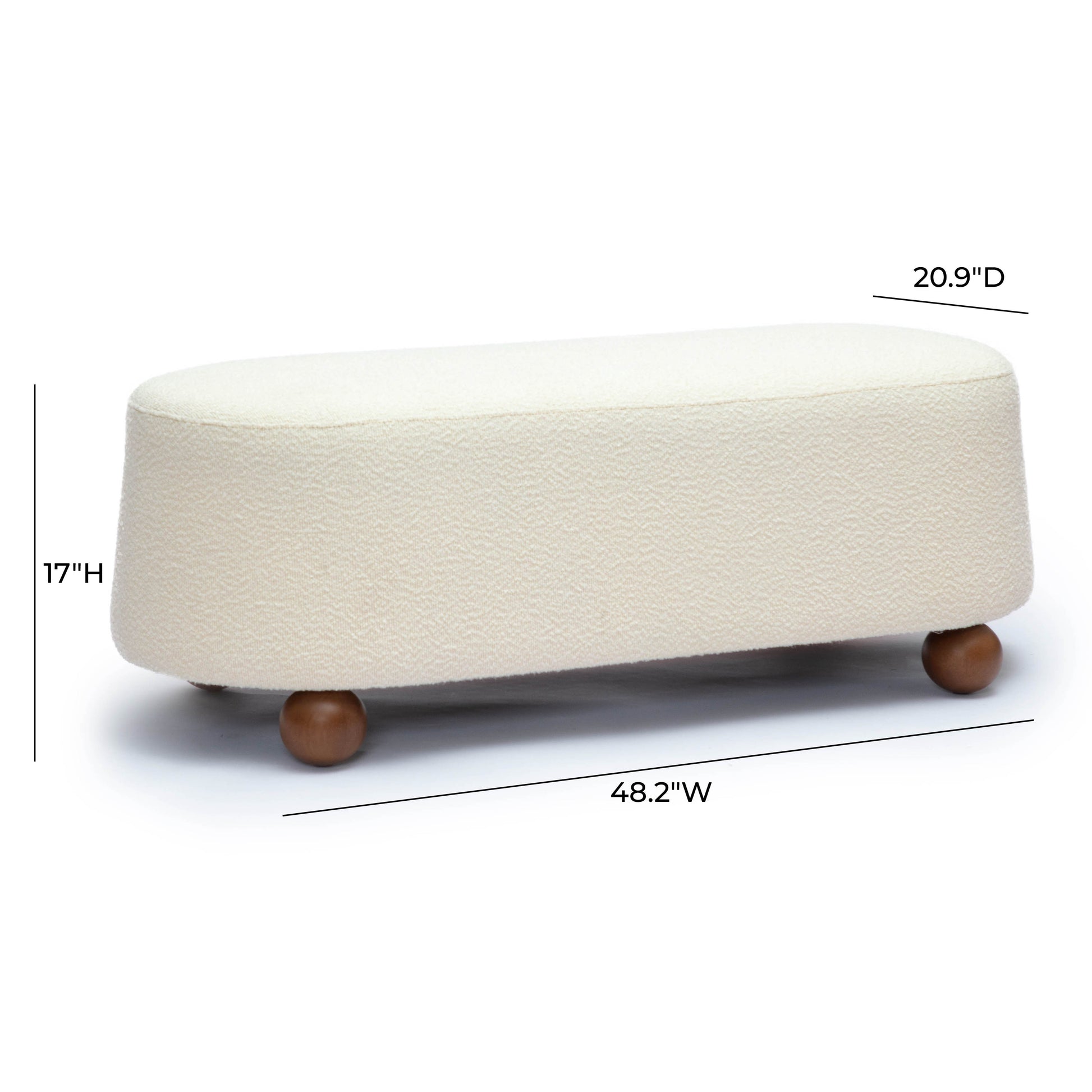 Jaine 48" Bench - Cream - Image 6